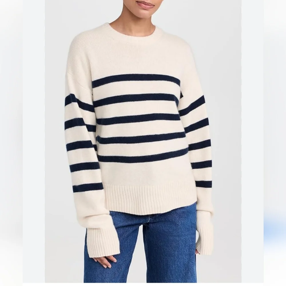 Better Be Women's Stripped Crew Neck Sweater NWT - Picture 1 of 15